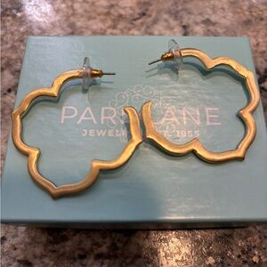 Park Lane Portofino earrings, beautiful matte gold quatrefoil hoops